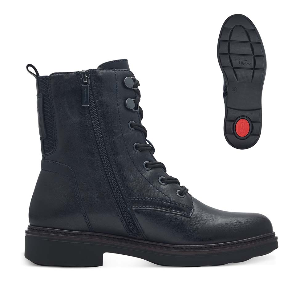 Tamaris navy leather boot 85107