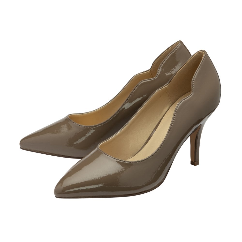 Lotus Meg taupe patent heel