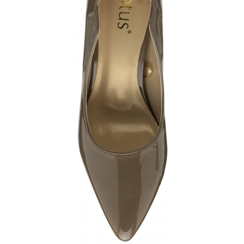 Lotus Meg taupe patent heel