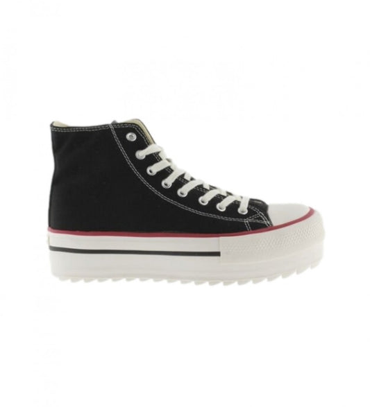 Victoria canvas boot black - 1061121 - Kirbys Footwear Ltd