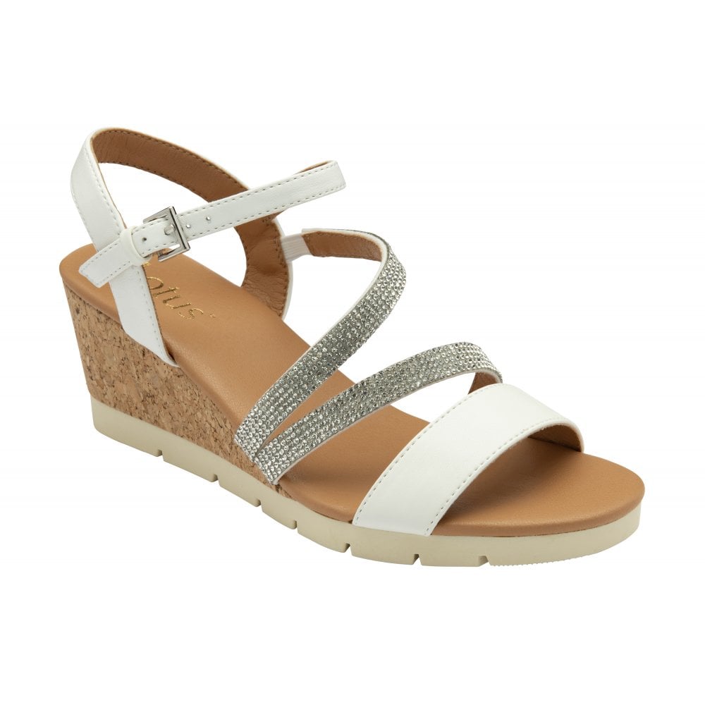 Lous Goldie wedge sandal - white
