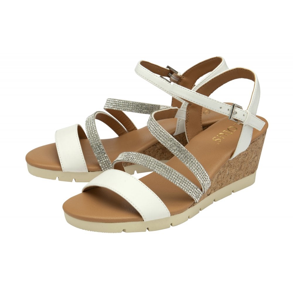 Lous Goldie wedge sandal - white