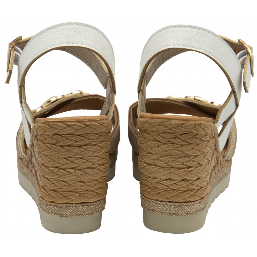Lotus Solena wedge sandal - White