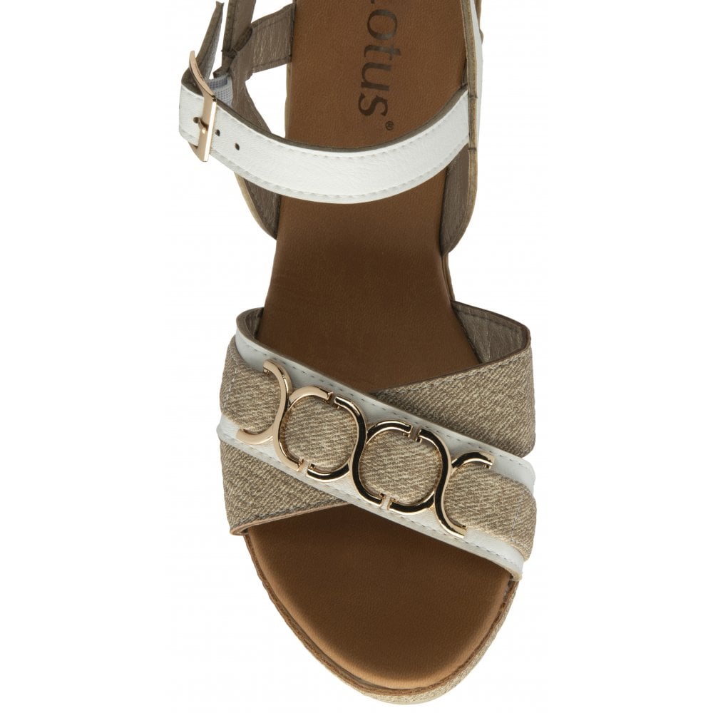 Lotus Solena wedge sandal - White