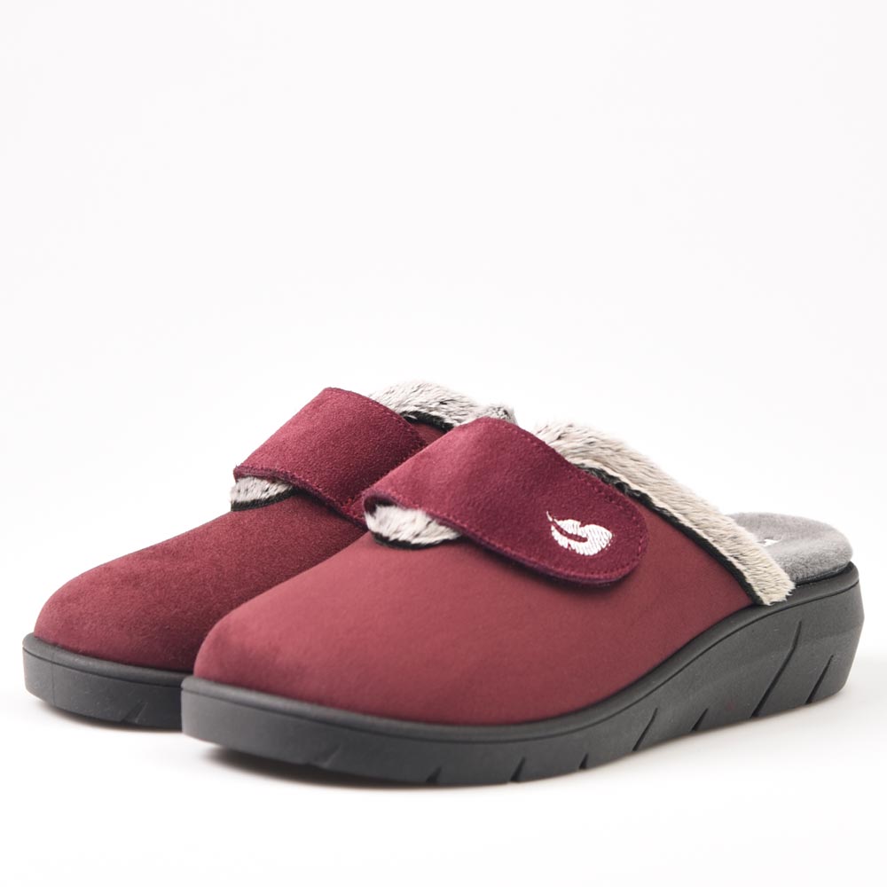 Plumaflex slipper - 14113 - wine velcro
