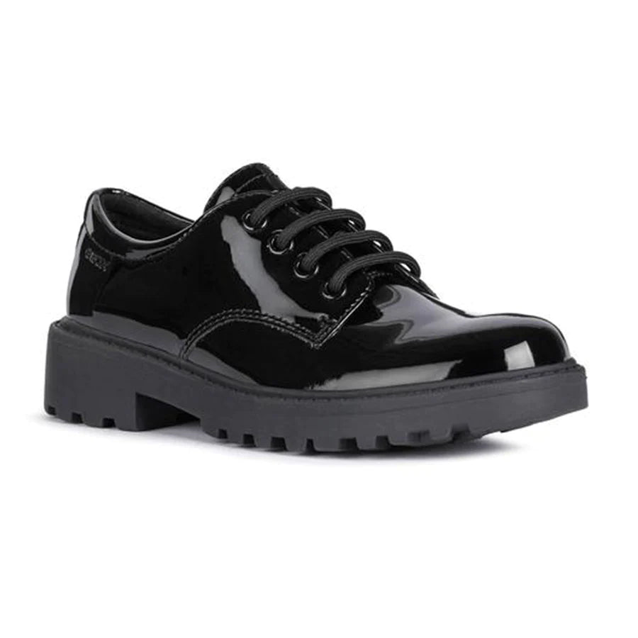 Geox Casey black patent lace - Kirbys Footwear Ltd
