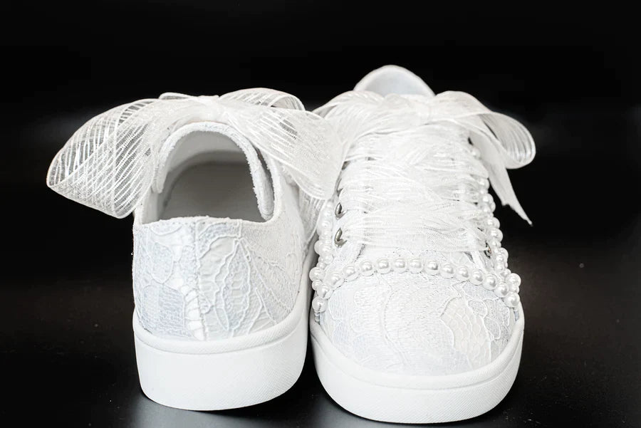 Sweeties Tiana white lace pearl communion