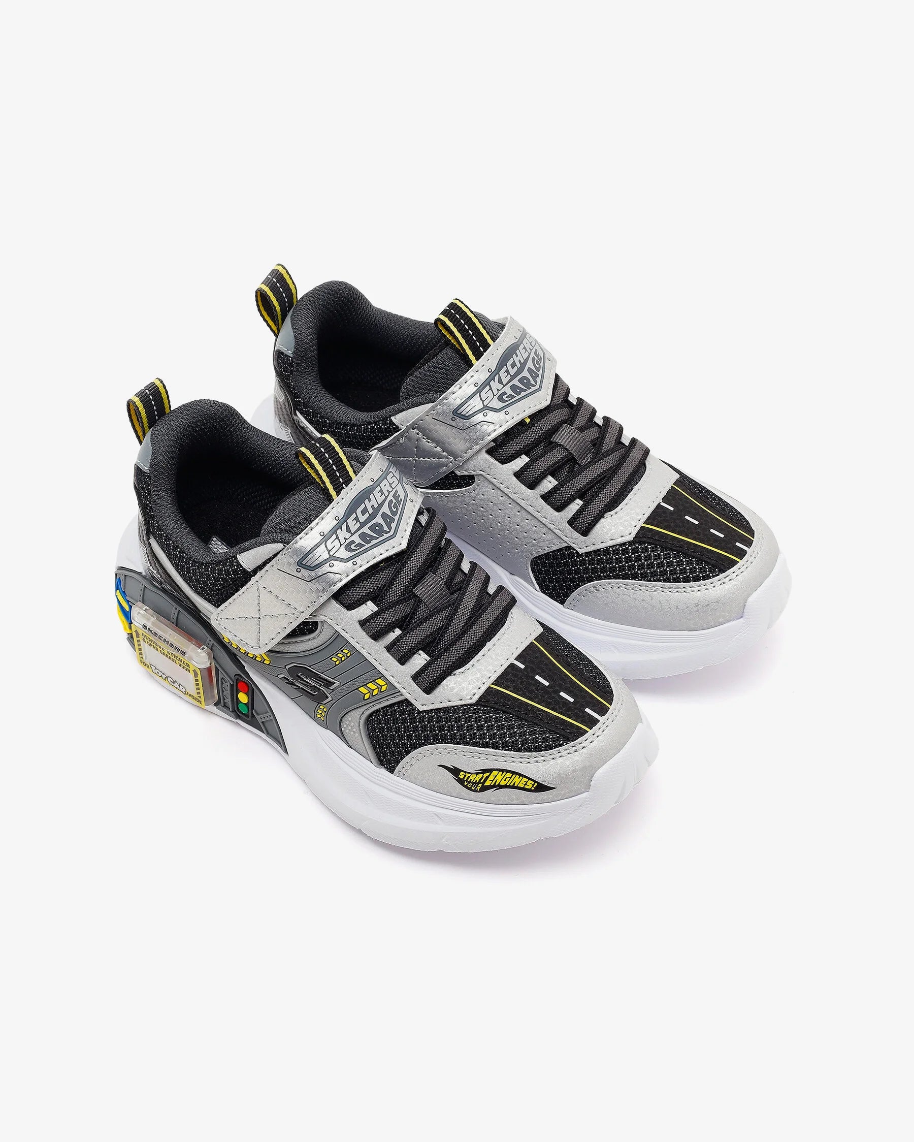 Skechers garage - silver black - Kirbys Footwear Ltd