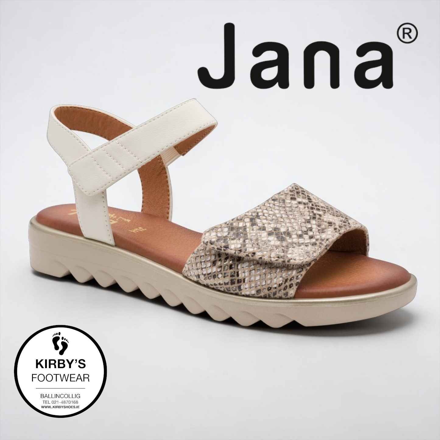 Jana sandal - 28275 - beige snake - Kirbys Footwear Ltd