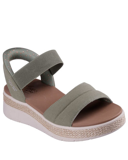 Skechers Slip in sandal - bobs Sunray - olive - Kirbys Footwear Ltd