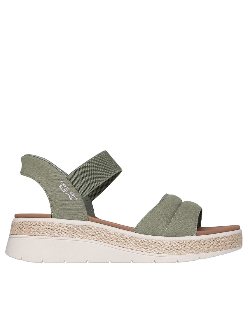 Skechers Slip in sandal - bobs Sunray - olive - Kirbys Footwear Ltd
