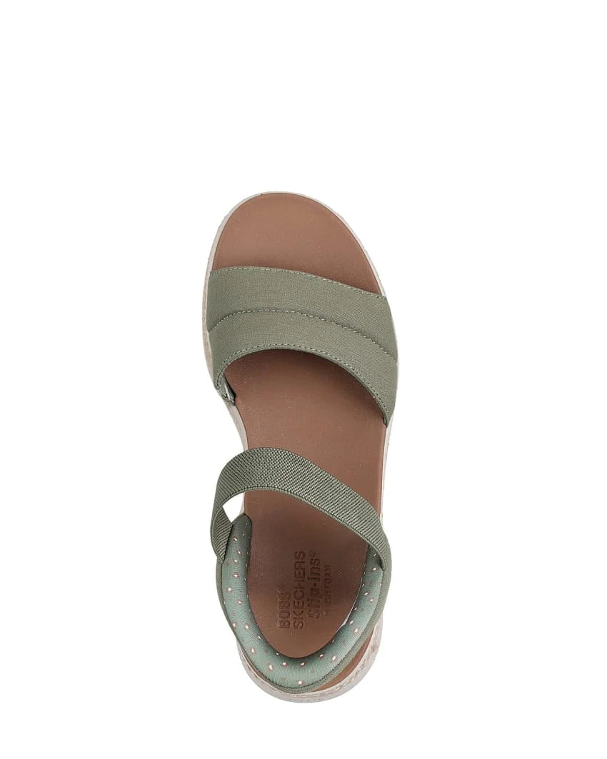 Skechers Slip in sandal - bobs Sunray - olive - Kirbys Footwear Ltd