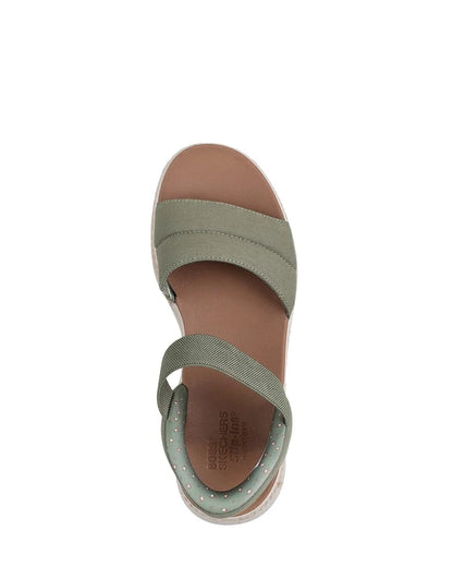 Skechers Slip in sandal - bobs Sunray - olive - Kirbys Footwear Ltd