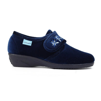 Lunar slipper velcro navy Paula