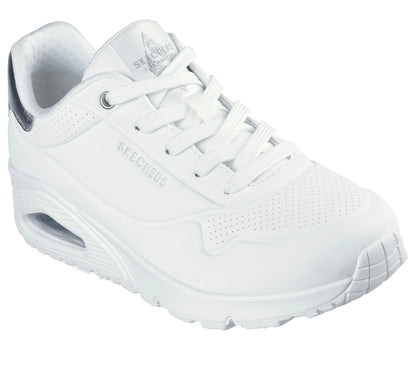 Skechers Uno - Golden air - white silver - Kirbys Footwear Ltd
