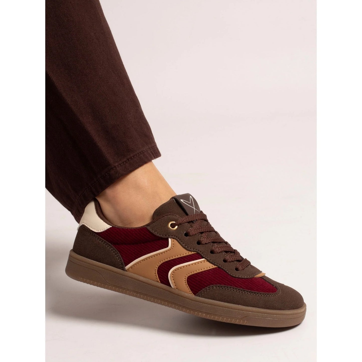 Lunar Jersey trainer - brown print