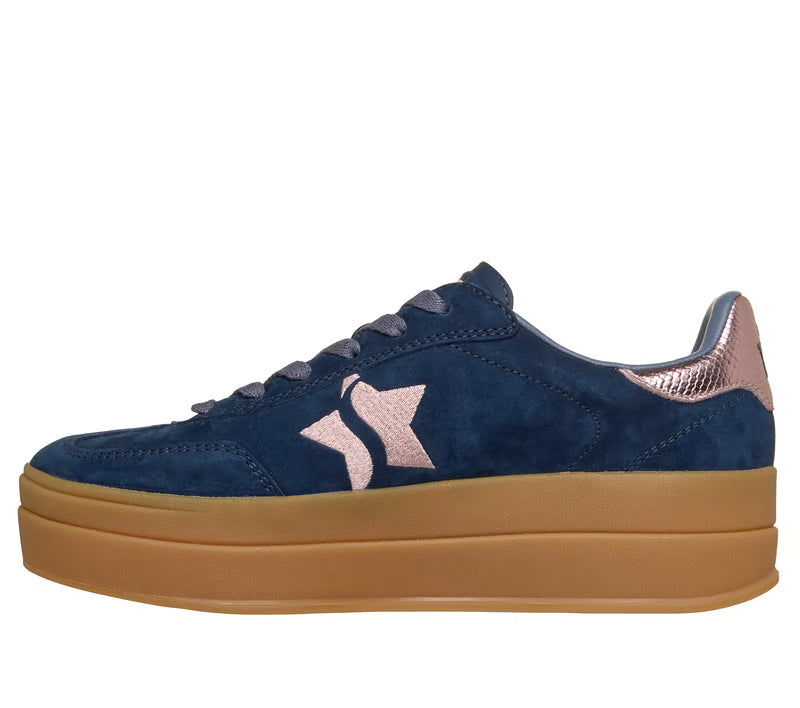 Skechers Academy hi-elevated essence - navy pink - Kirbys Footwear Ltd