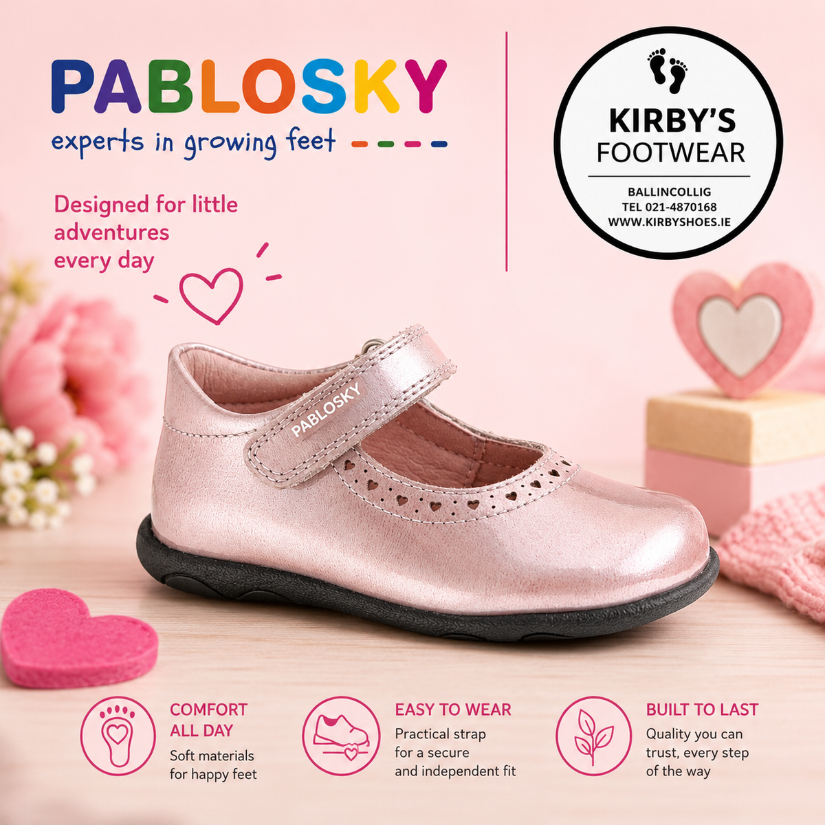 Pablosky pink patent strap 059179 - Kirbys Footwear Ltd