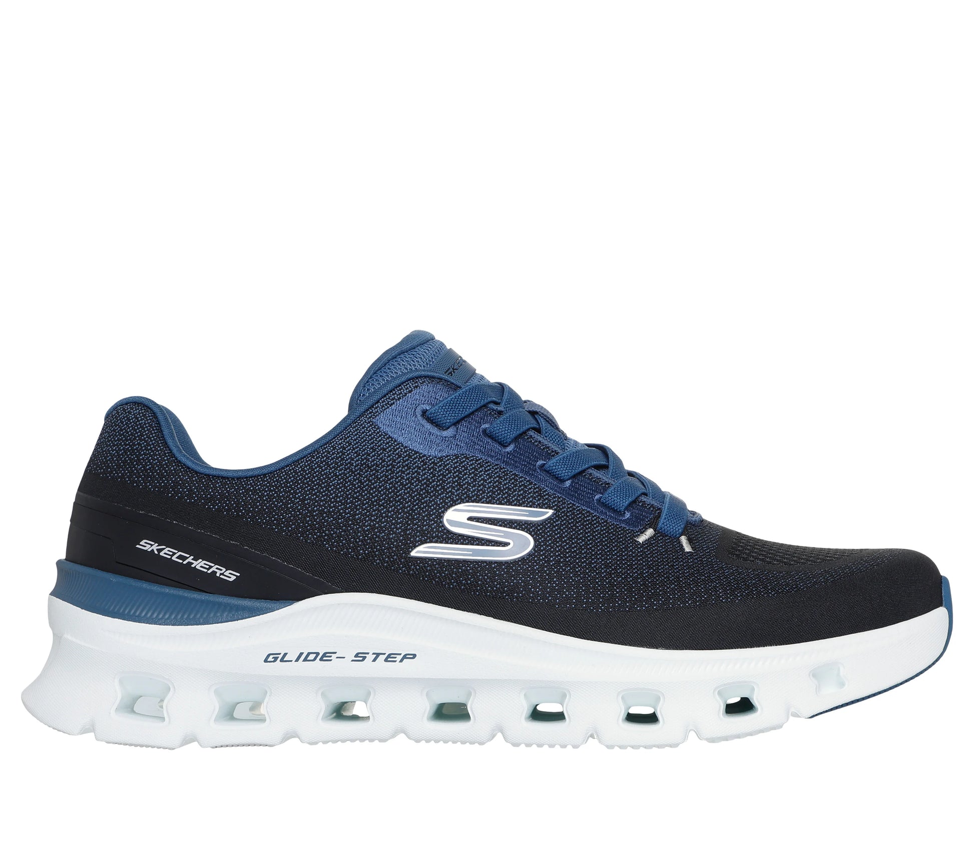 Skechers mens Glide step - pro waver - 233132 - black blue - Kirbys Footwear Ltd
