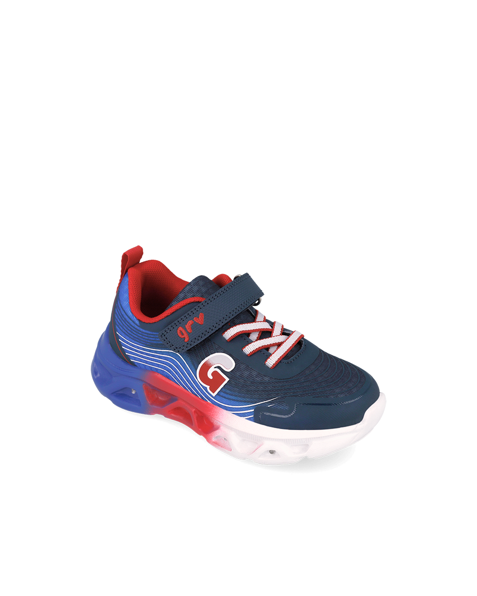 Garvalin navy red  trainer lights - 262725 - Kirbys Footwear Ltd