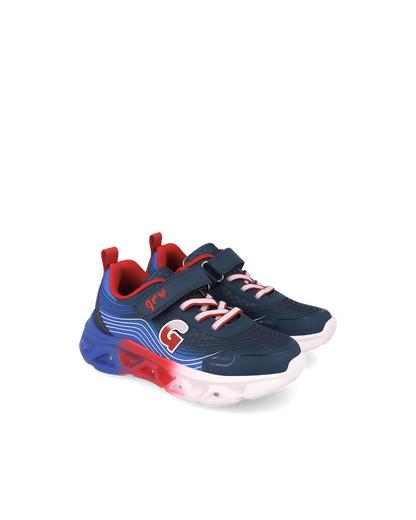 Garvalin navy red  trainer lights - 262725 - Kirbys Footwear Ltd