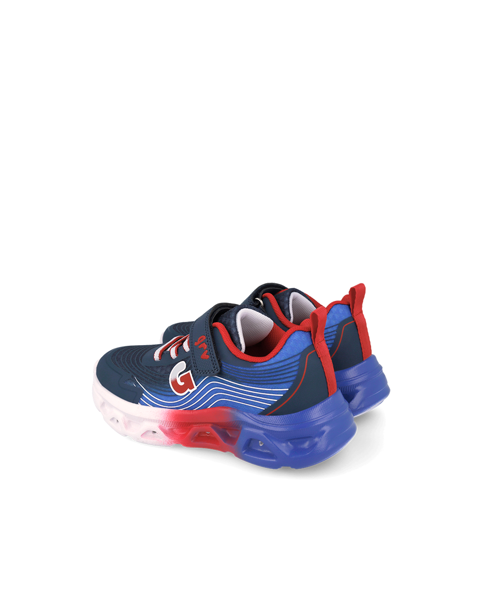 Garvalin navy red  trainer lights - 262725 - Kirbys Footwear Ltd