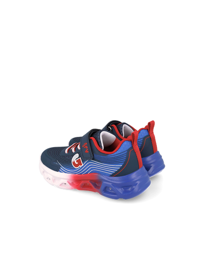 Garvalin navy red  trainer lights - 262725 - Kirbys Footwear Ltd