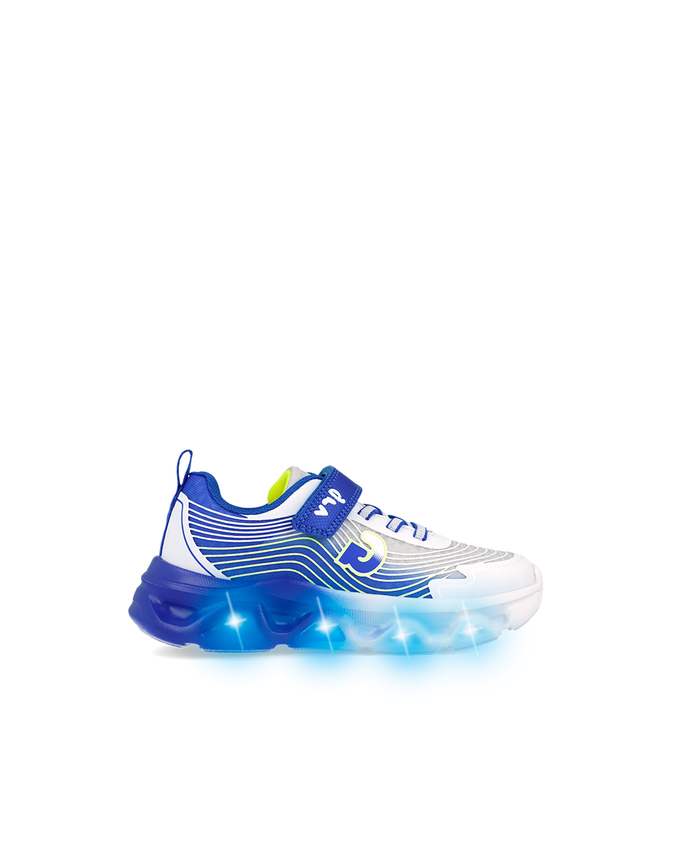 Garvalin white blue trainer lights - 262725 - Kirbys Footwear Ltd