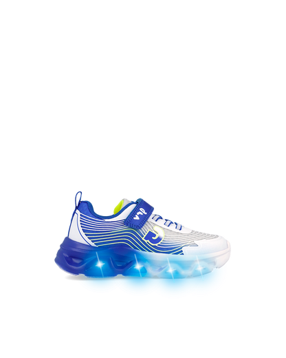 Garvalin white blue trainer lights - 262725 - Kirbys Footwear Ltd