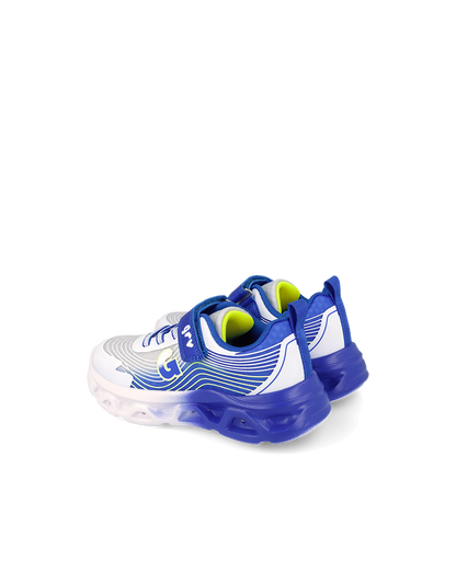 Garvalin white blue trainer lights - 262725 - Kirbys Footwear Ltd