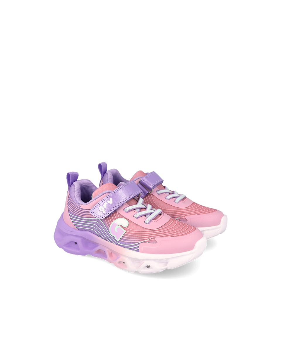Garvalin pink trainer lights - 262725 - Kirbys Footwear Ltd