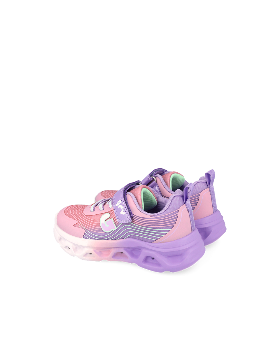 Garvalin pink trainer lights - 262725 - Kirbys Footwear Ltd