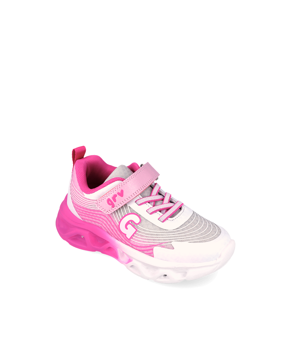 Garvalin white pink trainer lights - 262725 - Kirbys Footwear Ltd