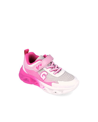 Garvalin white pink trainer lights - 262725 - Kirbys Footwear Ltd