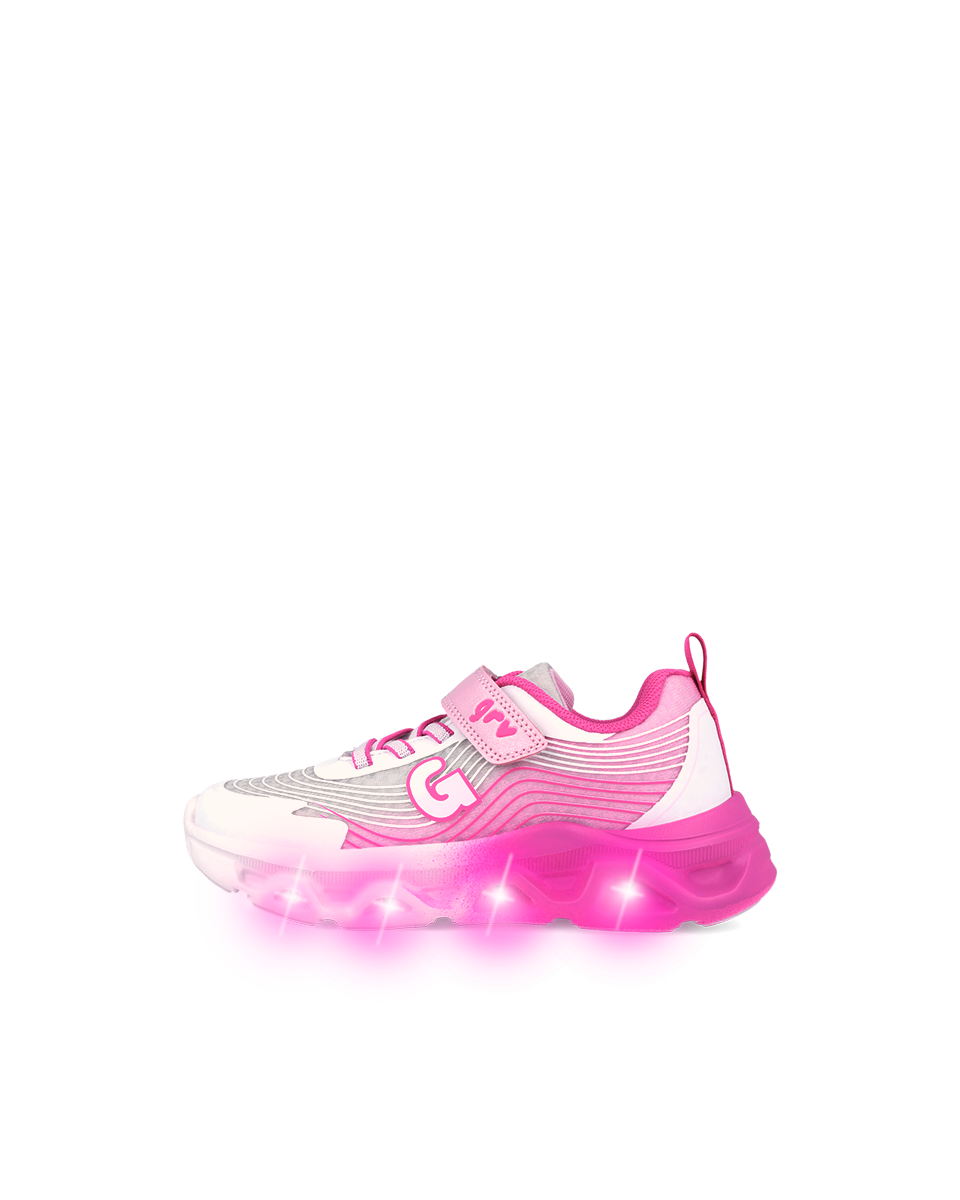 Garvalin white pink trainer lights - 262725 - Kirbys Footwear Ltd