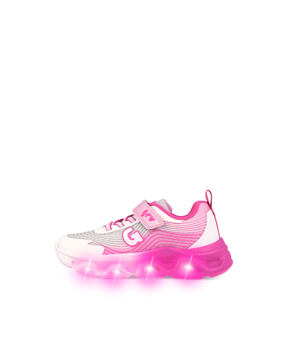Garvalin white pink trainer lights - 262725 - Kirbys Footwear Ltd