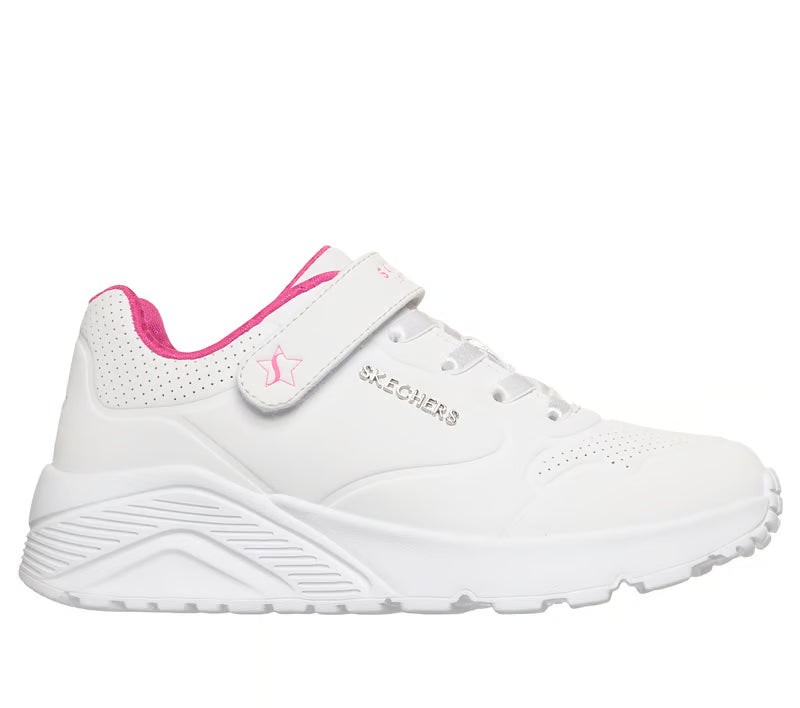 Skechers Uno lite star icon - white pink - Kirbys Footwear Ltd