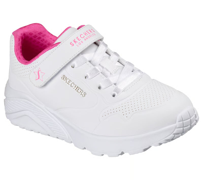 Skechers Uno lite star icon - white pink - Kirbys Footwear Ltd