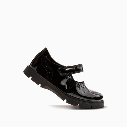Pablosky strap 360219 black patent - Kirbys Footwear Ltd
