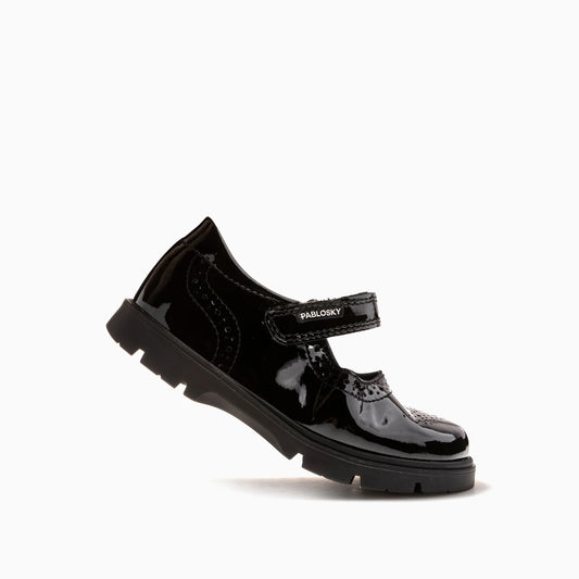 Pablosky strap 360219 black patent - Kirbys Footwear Ltd
