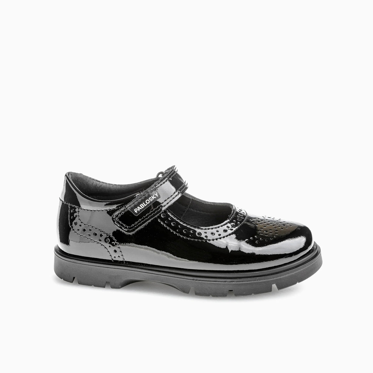 Pablosky strap 360219 black patent - Kirbys Footwear Ltd