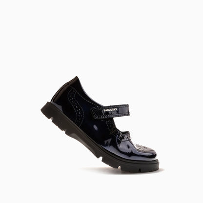 Pablosky strap 360229 navy patent - Kirbys Footwear Ltd