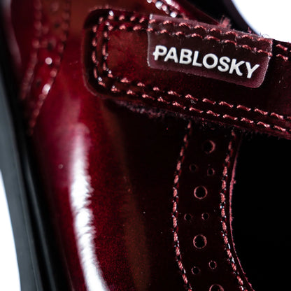 Pablosky strap 360269 burgundy patent - Kirbys Footwear Ltd