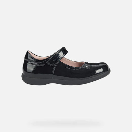 Geox Naimara black patent strap