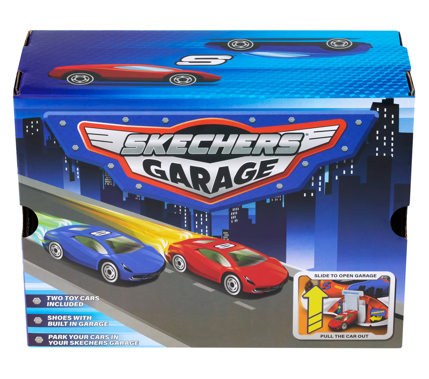 Skechers garage - orange blue