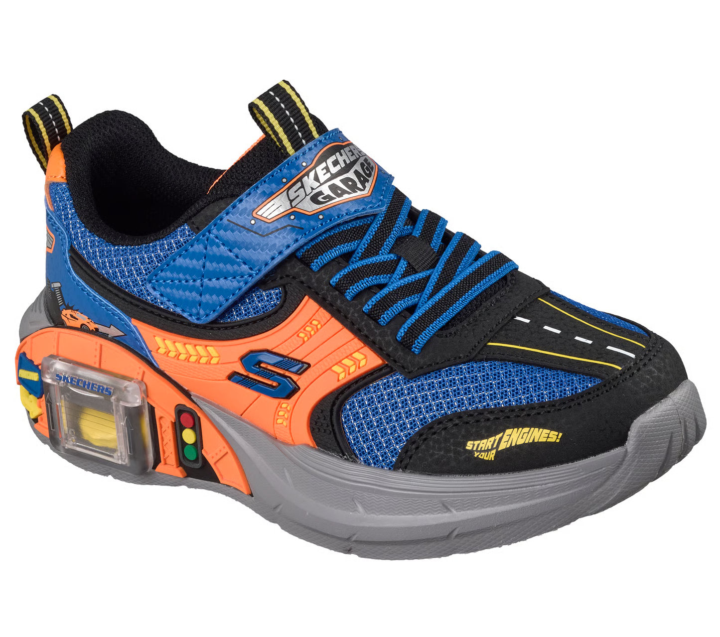 Skechers garage - orange blue