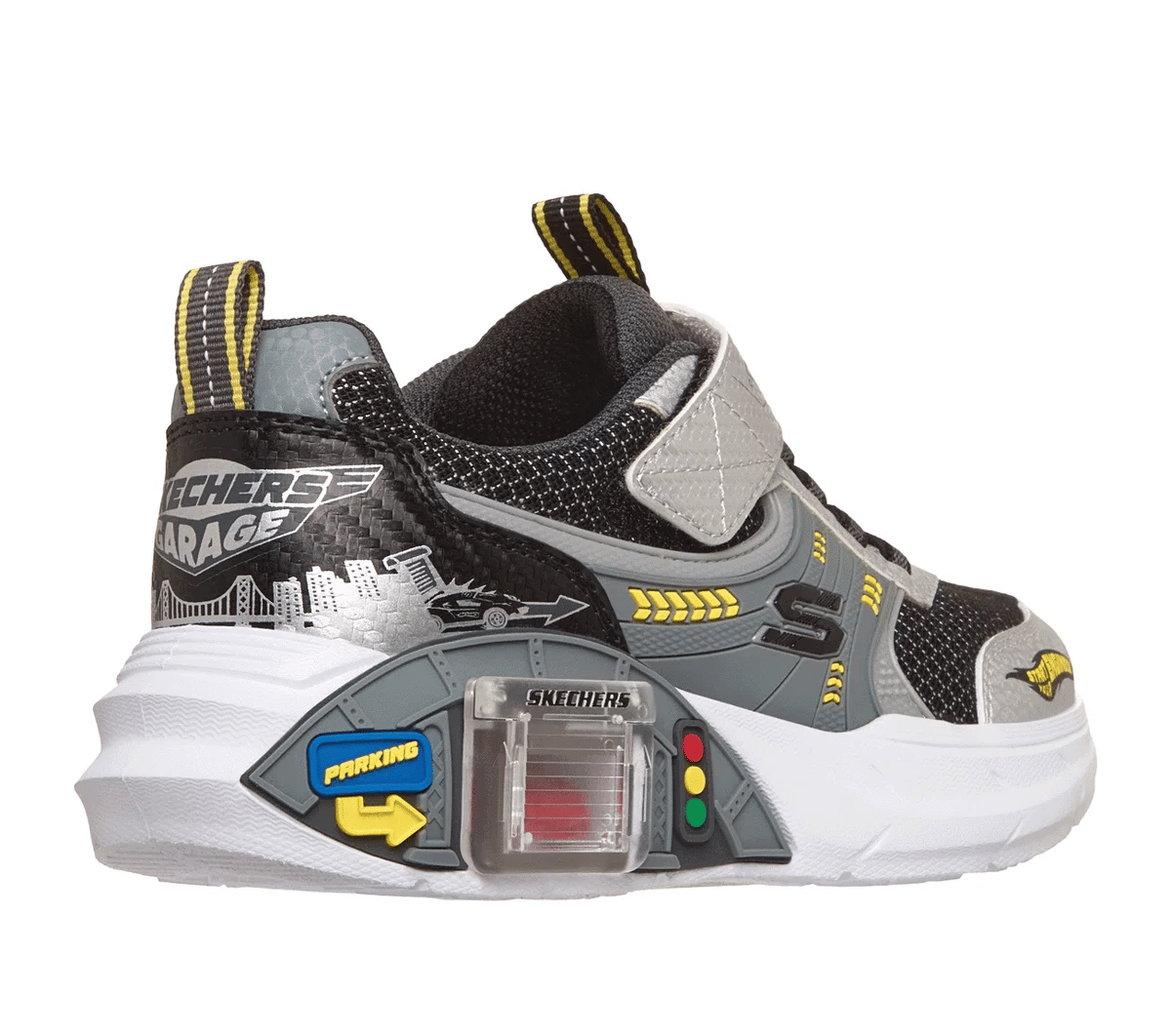 Skechers garage - silver black - Kirbys Footwear Ltd