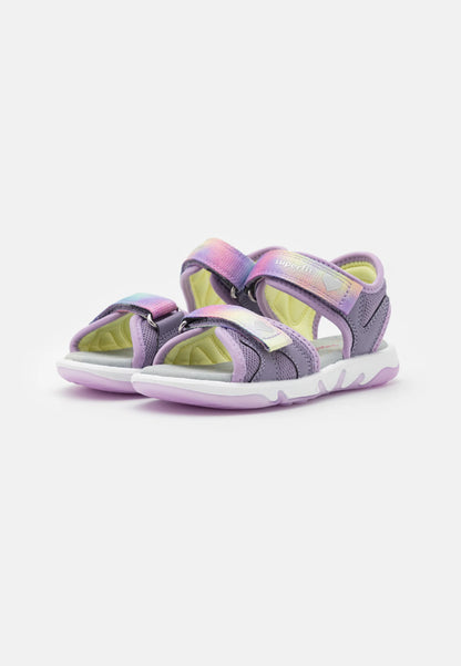 Superfit sandal pebble lilac rainbow - Kirbys Footwear Ltd