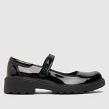 Geox Casey black patent strap