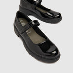 Geox Casey black patent strap